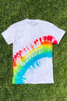 Rainbow Tie Dye Shirt Tie Dye Patterns Tutorials, Tie Dye Shirts Patterns, Ty Dye, Diy Tie Dye Techniques, Diy Tie Dye Designs, Arch Pattern, Tye And Dye