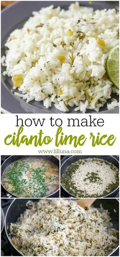 how to make cilantro time rice with limes and parmesan cheese