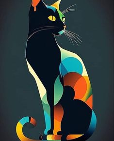 Fair Isles, Art Gallery Wallpaper, Modern Cat