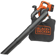 an orange and black blow dryer sitting on top of a bag