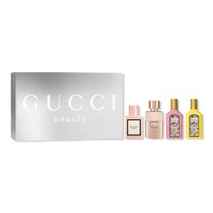 Fragrance Discovery 4-Piece Mini Holiday Gift Set - Gucci | Ulta Beauty Personalized Stocking Stuffers, Gucci Fragrance, Personalized Stocking, Beauty Gift Guide, 2024 Wishlist, Gucci Gifts, Gift Sets For Women, Holiday Gift Sets, Perfume Gift Sets