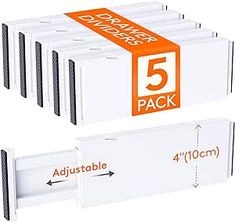 5 packs of orange and white divider paper with black edges on each side for storage