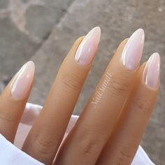 Nails Model, Hand Nails, Long Almond, Uk Design, White French, Minimalist Nails