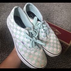 Almost Brand New Besides Some Dirt Stains On The Outside That Can Easily Be Taken Off. Only Worn A Few Times. Tag Above You He Removed (See Photo). Very Cute!! Sparkly Vans, Dirt Stains, Vans Blue, Womens Vans, Vans Shoes, Womens Shoes Sneakers, Blue White, Shoes Sneakers, Color Blue