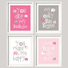 four different types of wall art with the words you are my sunshine shine