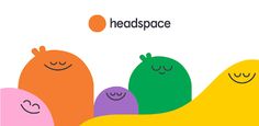 the headspace logo with three smiling faces