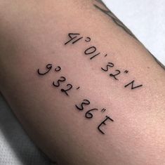 a tattoo with words written on it