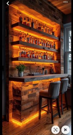 an image of a bar with lights on it