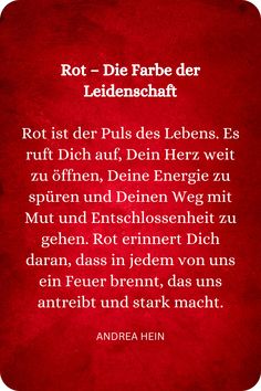 a red background with the words rot die farbe der ledenhaft