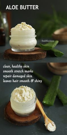 Aloe Vera Butter - clear, healthy skin - The Little Shine Aloe Vera Butter, Healing Dry Skin, Body Butters Recipe, Clear Healthy Skin, Baking Soda Shampoo, Skin Care Recipes, Beauty Recipe, Diy Skin Care, Homemade Skin Care