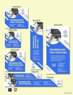 a set of brochures for technology that involves