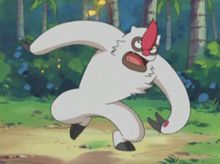 a cartoon character is dancing in the forest