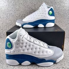 Nike Air Jordan 13 Retro French Blue Sneakers - Youth Size 7 (Fits Women's Size 8.5) - Brand New With Half Box (No Lid) Elevate Your Sneaker Game With The Nike Air Jordan 13 Retro French Blue Sneakers, Available In Youth Size 7 That Comfortably Fits Women's Size 8.5 These Sneakers Are Brand New And Come With A Half Box (No Lid). Expect Swift Shipping. I'll Ship Your Order The Same Or Next Day After Purchase. Shop With Confidence From A Trusted Seller With Exceptional Reviews. #Nike #Airjordan13 Jordan 13 French Blue, Blue Jordan 11, Gray Jordan Shoes With Air Max Cushioning, Casual Gray Jordan Shoes With Air Max Cushioning, Gray Jordan Shoes For Light Sports With Round Toe, Gray Round-toe Jordan Shoes For Light Sports, Sporty Gray Jordan Shoes With Air Cushioning, Gray Custom Sneakers With Air Cushioning, Gray Jordan Lace-up Shoes With Air Cushioning