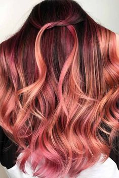 Red And Pink Hair, Rose Gold Hair Shades, Coppery Red, Hair Shade, Pink Ombre Hair, Pulp Riot Hair Color, Gold Hair Colors, Strawberry Blonde Hair Color, Hair Color Rose Gold