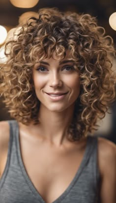 Medium Length Curly Shag, Curly Shag Haircut Medium, Rezo Cut, Perfect Curly Hair