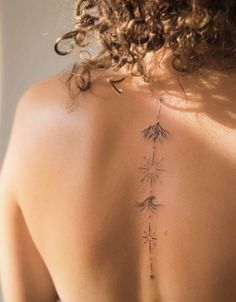 the back of a woman's shoulder with flowers on it