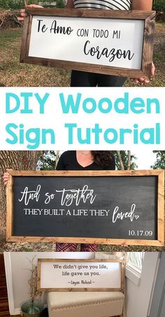 Framed wooden sign tutorial using Cricut or Silhouette to make a stencilGet a perfectly designed sign and see how to build wooden framed signs. Diy Pallet Decoration, Picture Frame Crafts, Wooden Signs Diy, How To Make Stencils, Diy Picture Frames, Diy Wood Signs, Diy Holz, Diy Picture, Pallet Signs