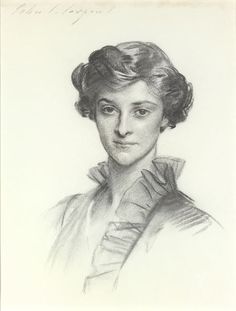 a black and white drawing of a woman with curly hair, wearing a dress coat