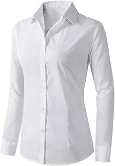 Beninos Women's Formal Work Wear White Simple Shirt Devil Wears Prada Outfits, Prada Outfits, Formal Work Wear, Devil Wears Prada, Women's Button Down Shirt, Shirts Women Fashion, Fitted Blouses, Women Formals, Simple Shirts