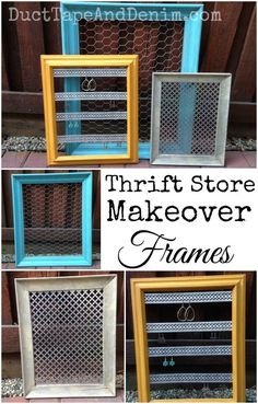 three different frames with the words thrift store makeover frames