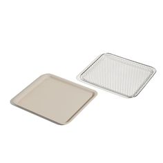 two square trays one with a mesh lid and the other without