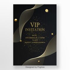 an elegant black and gold party flyer