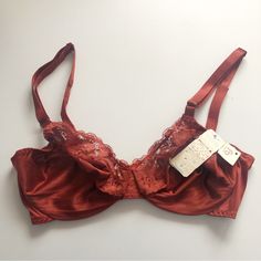 Beautiful Rust Color Deadstock Vintage Bra Size 34c Vintage Bras, Vintage Bra, Red Bra, Rust Color, Vintage Accessories, Bra Sizes, Women's Intimates, Vintage Ladies, Rust