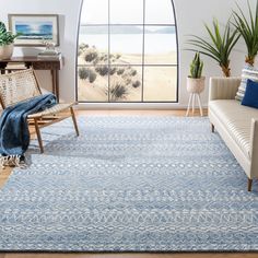 Safavieh MLP502M Micro-Loop Blue / Ivory Image 1 Ivory Color Palette, Moroccan Boho, Southwestern Area Rugs, Bedroom Area Rug, Striped Sheets, Blue Throw Pillows, Living Room Storage, Smart Design, Alsace