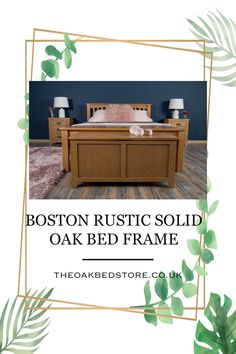 boston rustic solid oak bed frame