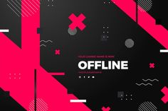 an abstract black and pink background with the words offline in white letters on it