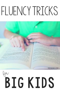 a person reading a book with the title flueny tricks for big kids