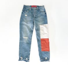 Brand: Mother Denim X Carolyn Murphy Size: 24 Waist: 14.25” Rise: 11” Inseam: 27” Condition: Excellent, No Obvious Signs Of Wear Notes: Tomcat Style Jeans With Cream And Burnt Orange Patch On One Leg Part Of An Upcycled One-Of-A-Kind Collection Wash Is New Hobbies High-Rise, Straight Leg *Stock Photo Is For Fit, Not Color/Pattern* * All Measurements Are Approximate. We Love To Give Deals By Accepting Reasonable Offers. Please Note That Due To Poshmark Fees, 50% Off Is Not Considered A Reasonable Offer* Carolyn Murphy, Mother Jeans, Mother Denim, Style Jeans, New Hobbies, Ankle Jeans, Jeans Style, Burnt Orange, Blue Orange