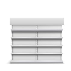 an empty shelf with white shelves on the top and bottom, epstures to be used