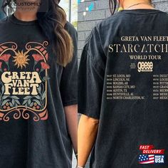 90S Greta Van Fleet Band Shirt World Tour 2024 Merch Unisex Classic Sweatshirt Check more at https://mycustomily.com/product/90s-greta-van-fleet-band-shirt-world-tour-2024-merch-unisex-classic-sweatshirt/ Music Shirts, Greta Van Fleet, Iconic Album Covers, Shirt Designs For Men, Band Shirt, Band Merch, Band Shirts, Quality T Shirts, 90s Vintage