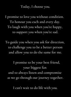 a poem written in black and white with the words, today, choose your best friend