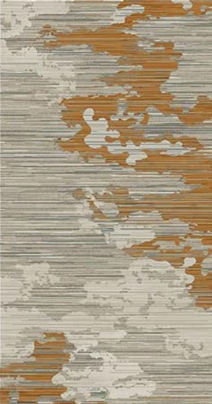 an orange and gray rug with clouds in the sky on it's side,