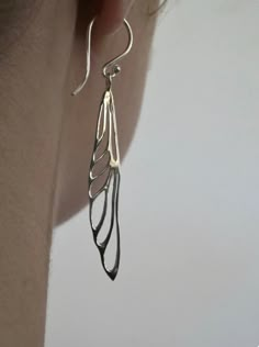 Dragonfly Wing Earrings, Writing Plot, Dangle Earrings Boho, Dragonfly Jewelry, Insect Jewelry, Silver Dangle Earrings, Wing Earrings