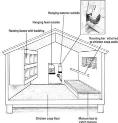 diagram of the inside of a chicken coop