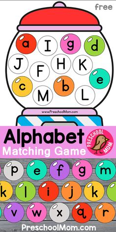 an alphabet matching game with letters and numbers