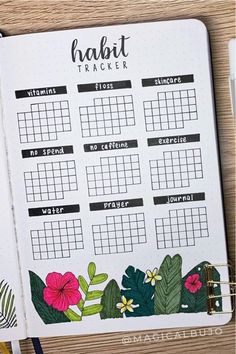 Journal Habit Tracker Ideas, Bullet Journal Habit Tracker Ideas, Stop Nail Biting, January Habits, January Inspiration, Habit Tracker Ideas, Bullet Journal Habit Tracker, Journal Habit Tracker