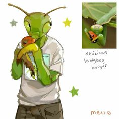 a drawing of a mantissa holding a banana in front of his face and the caption reads delicious to baby bubbly