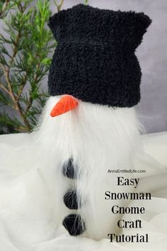 an easy snowman gnome craft with text overlay