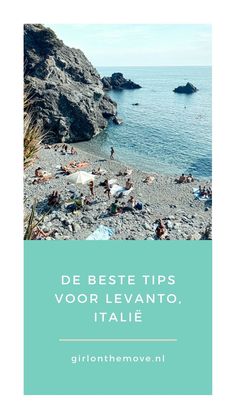 the beach with people on it and text that reads de beste tips voor leviato