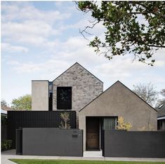 a modern house with black and white architecture