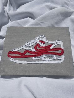 Nike Air Max 1 OG Shoe Canvas.  This canvas is hand drawn, hand painted, and hand sewn. Air Max 1 Og, Collage Paintings, Nike Air Max 1, Air Max 1, Hand Sewn, Air Max, Nike Air Max, Ontario, Hand Sewing