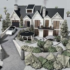 Winter Mansion, Cottage Core Bloxburg House, Bloxburg Beach House, Winter House Exterior, Castle House Design, House Plans With Pictures, House Decorating Ideas Apartments, Small House Layout, Tiny House Layout