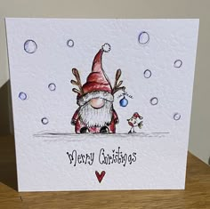 a christmas card with an image of a santa claus and his dog on the front