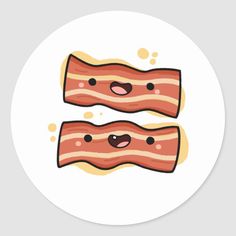 two bacon slices on a white background