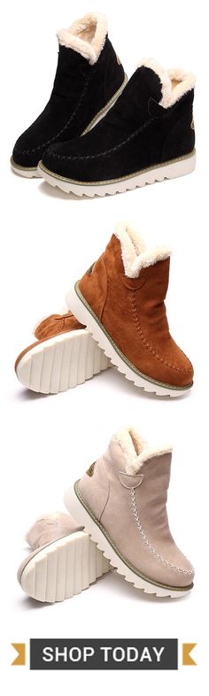 US$23.89 Big Size Pure Color Warm Fur Lining Winter Ankle Snow Boots For Women Snow Boots For Women, Ankle Snow Boots, Cognac Color, Winter Snow Boots, Winter Boots Women, Boots For Women, Winter Shoes, Looks Style, Winter Snow