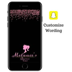 an iphone with the text customize wording on it and a photo of a woman's profile